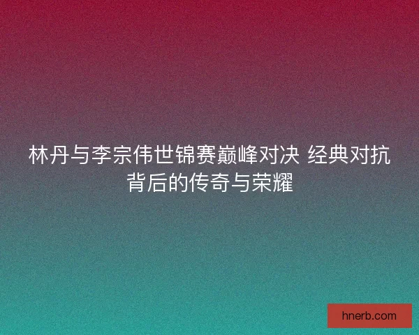 林丹与李宗伟世锦赛巅峰对决 经典对抗背后的传奇与荣耀