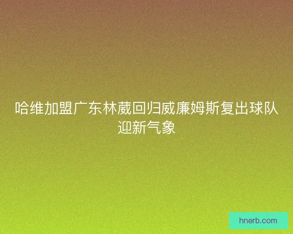 哈维加盟广东林葳回归威廉姆斯复出球队迎新气象 哈维加盟广东林葳回归威廉姆斯复出球队迎新气象
